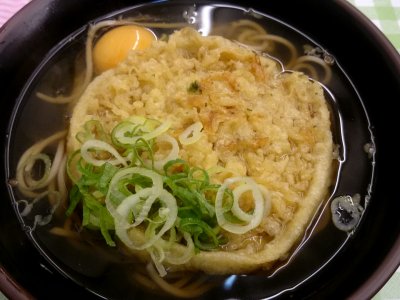 安定の生卵と天ぷら